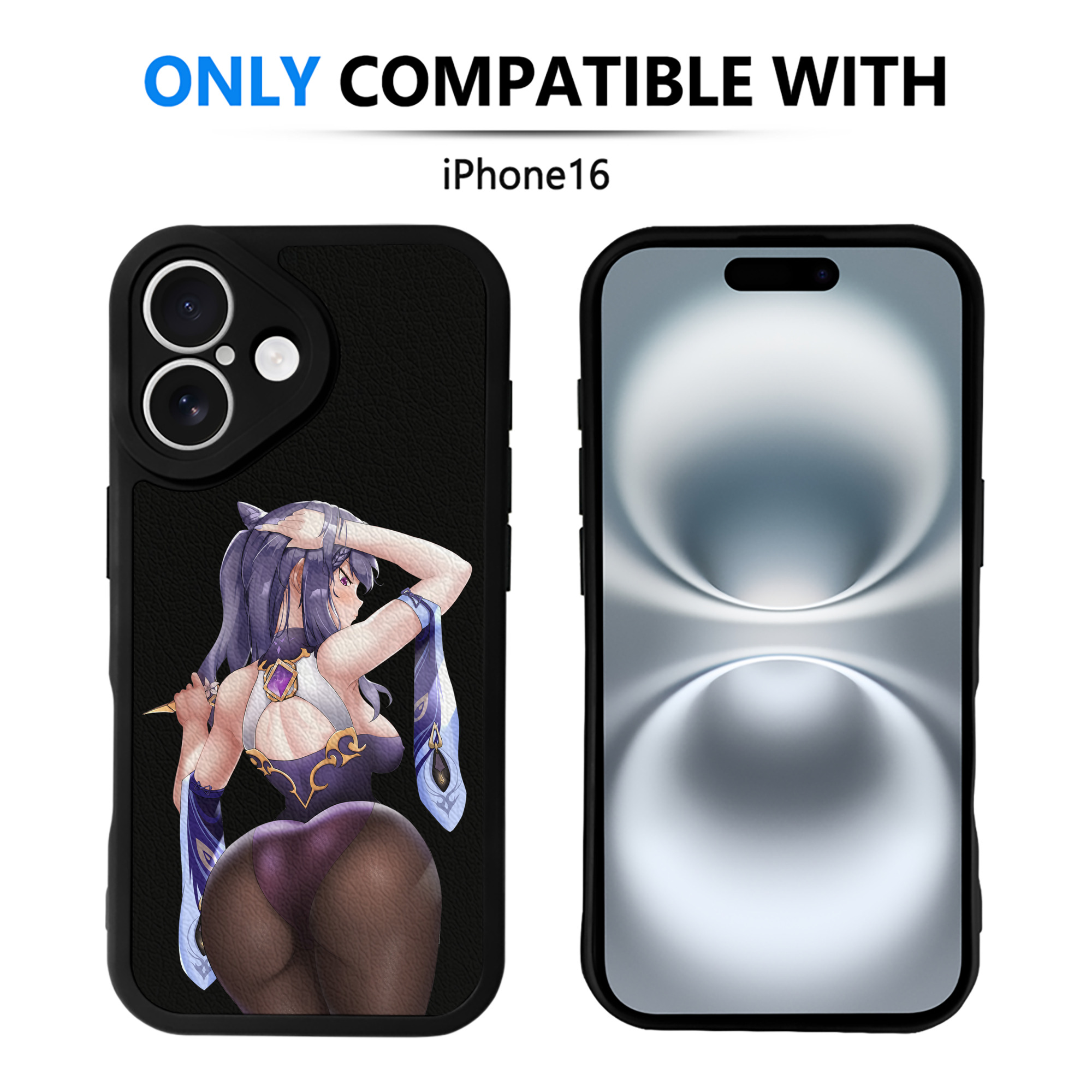 げんし神 刻晴 こくせい genshin Kokusei 【iPhone 16シリーズ対応】シリコンスマホケース（レザー調） 材質：シリコン